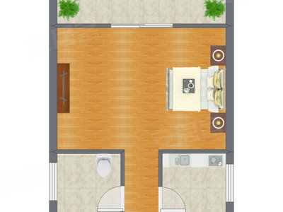1室0厅 34.90平米