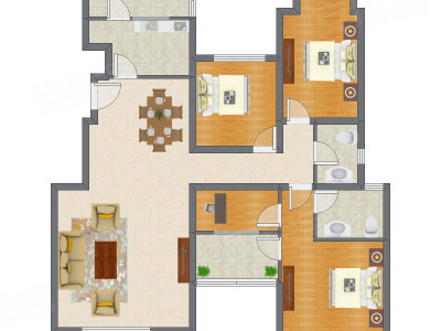 3室2厅 134.61平米户型图