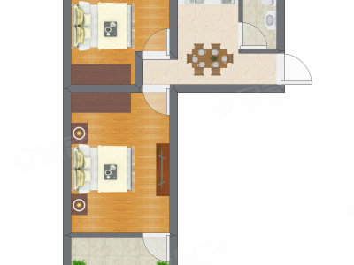 2室1厅 31.55平米