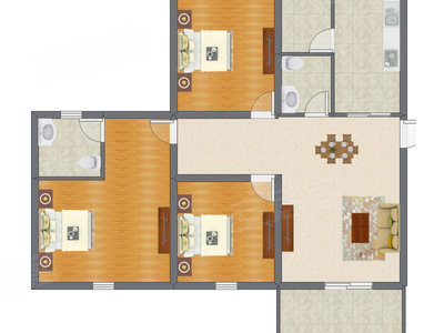 3室2厅 101.94平米