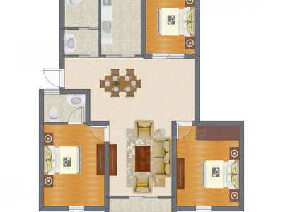 3室2厅 118.90平米
