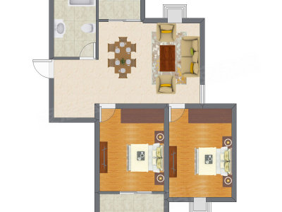2室2厅 69.70平米