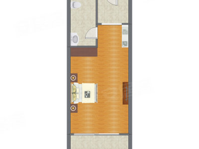 1室0厅 62.94平米户型图