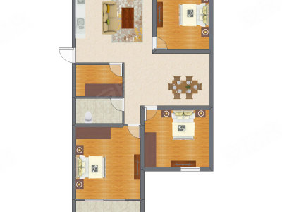 3室2厅 99.73平米