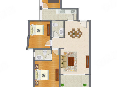 3室2厅 99.25平米