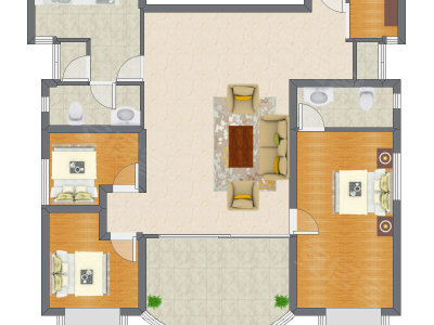 3室1厅 150.55平米