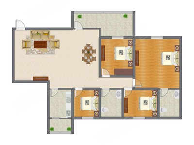 4室2厅 136.50平米