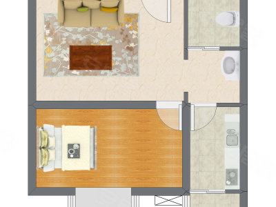 1室1厅 53.65平米