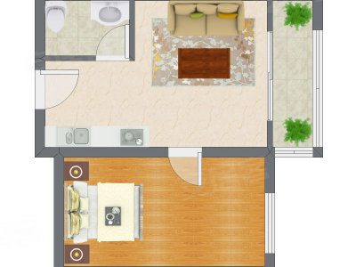 1室1厅 60.60平米