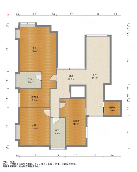 廊桥水岸5室2厅3卫328㎡南北350万