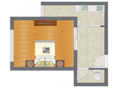 1室0厅 47.28平米户型图