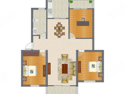 3室2厅 115.19平米