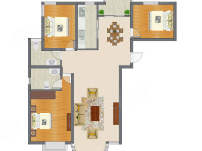3室2厅 148.12平米