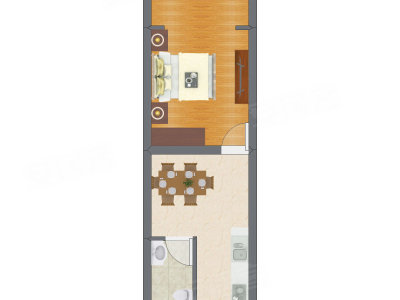 1室1厅 25.13平米