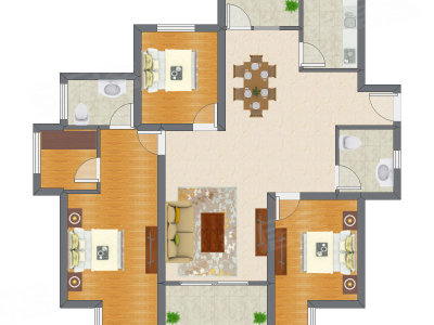 3室2厅 105.79平米