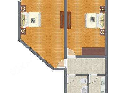 2室1厅 68.47平米