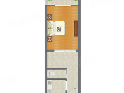 1室0厅 45.21平米户型图