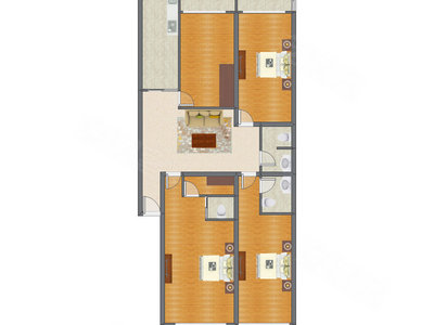 3室1厅 168.17平米