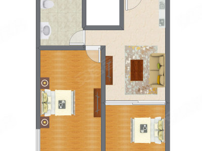 2室1厅 69.27平米