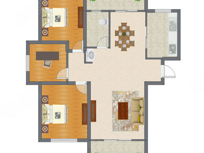 3室2厅 105.01平米