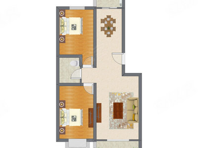 2室2厅 99.27平米户型图