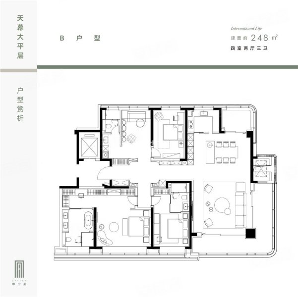 中宁府4室2厅3卫248㎡南1839万