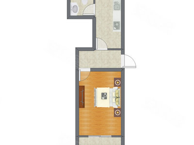 1室1厅 35.80平米