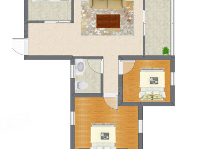 2室1厅 69.79平米户型图