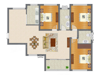 3室2厅 110.70平米