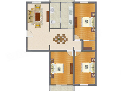 3室2厅 135.68平米户型图