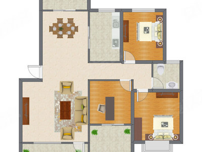 3室2厅 99.74平米