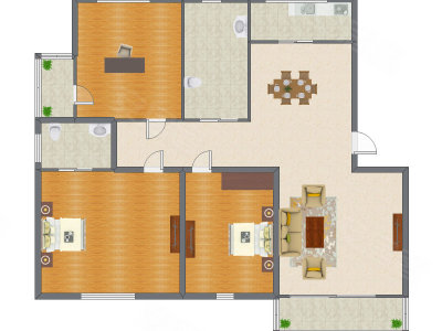 3室2厅 184.00平米