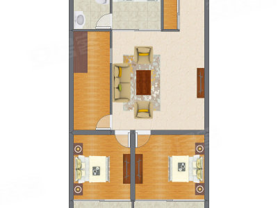 2室1厅 120.00平米户型图