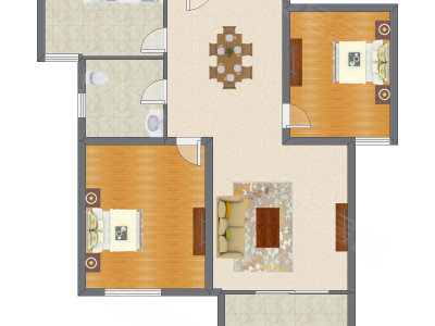 2室2厅 109.00平米户型图