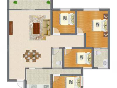 4室2厅 143.89平米