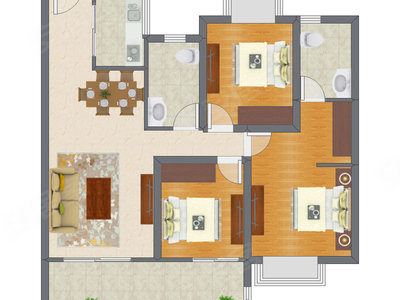3室2厅 101.63平米户型图