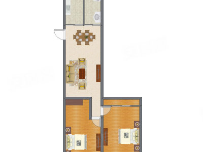 2室2厅 90.70平米