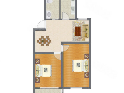 2室2厅 80.60平米