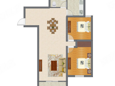 2室2厅 86.80平米