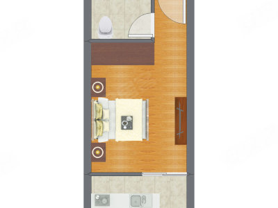 1室0厅 35.00平米户型图