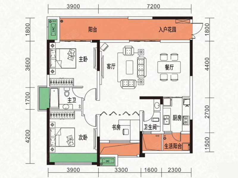 恒合时代城(新房)3室2厅117.51㎡72万二手房图片