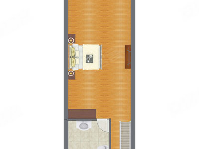1室1厅 32.13平米户型图