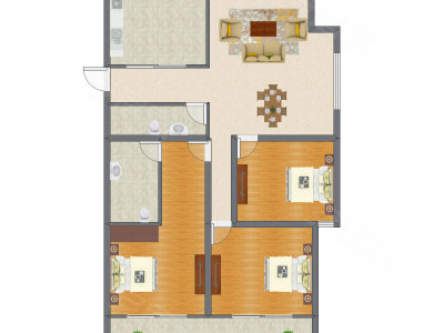 3室2厅 113.16平米户型图