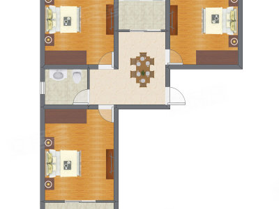 3室1厅 69.34平米