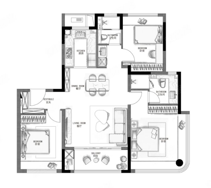 招商序3室2厅115㎡380万二手房图片