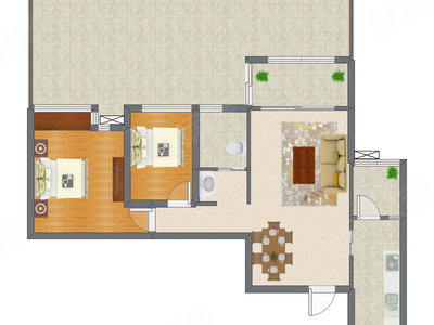 2室2厅 85.47平米