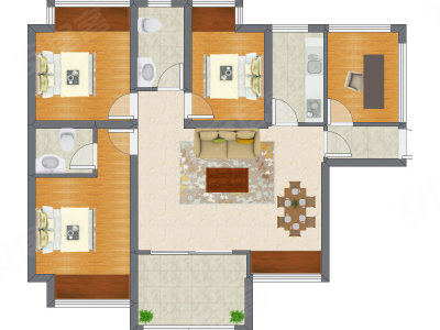 4室2厅 96.63平米