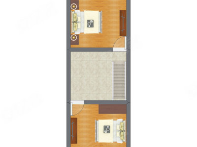 1室1厅 25.39平米户型图