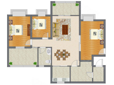 3室2厅 98.34平米