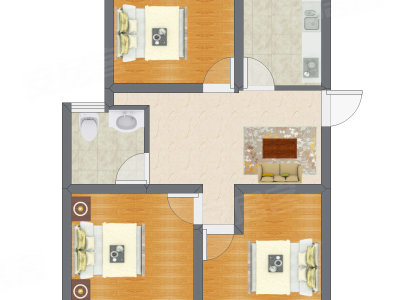 3室1厅 90.13平米